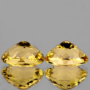 15x12 mm Oval 2 pieces Top Luster Natural Golden Yellow Citrine [Flawless-VVS]