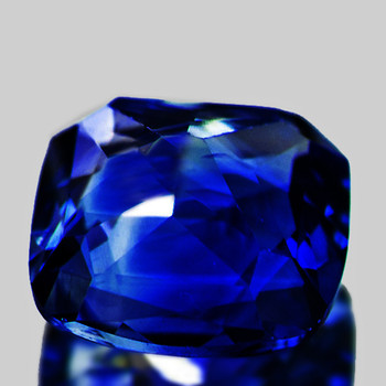 5.50 mm Cushion 1.02ct AAA Luster Natural Intense SriLanka Intense Blue Sapphire [Flawless-VVS]
