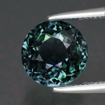 5.50 mm Round {1.18ct} Fire Luster Natural Green Blue Sapphire [Flawless-VVS]