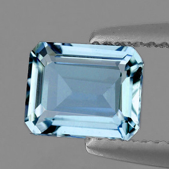 7.5x6.5 mm Octagon 1.65ct AAA Luster Natural Intense Blue Aquamarine [Flawless-VVS]