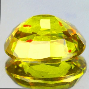 7x6 mm Oval 1.12ct Superb Luster Rainbow Spark Natural Canary Yellow Sphene [Flawless-VVS]-Top Grade