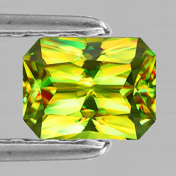 7x5 mm Octagon 1.05ct Superb Luster Rainbow Spark Natural Intense Canary Yellow Sphene [VVS]