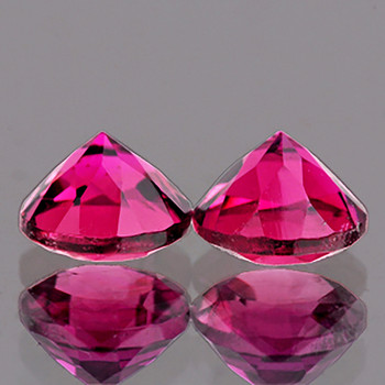 5.00 mm Round 2 pcs Top Luster Natural Pink Tourmaline [Flawless-VVS]