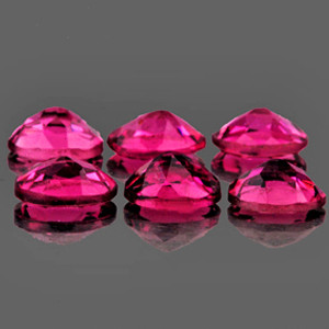4x3 mm Oval 6 pcs AAA Fire Luster Natural Intense Red Pink Tourmaline [Flawless-VVS]