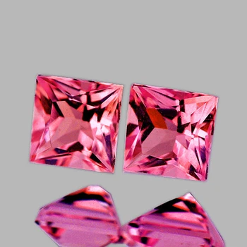 3.20 mm Square Machine Cut 2pcs Natural Intense Pink Jedi Spinel [Flawless-VVS]