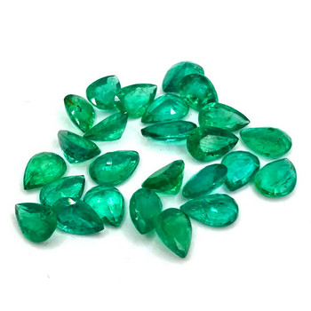 5x3 mm Pear 5 pcs Sparkling Natural Brilliant Zambian Green Emerald [VS-SI]
