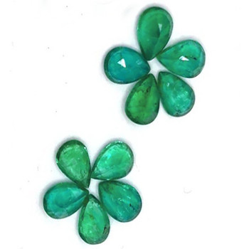 5x3 mm Pear 5 pcs Sparkling Natural Brilliant Zambian Green Emerald [VS-SI]