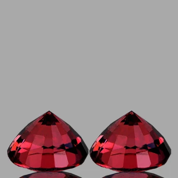 6.70 mm Round Step 2 pcs Fire Luster Natural Deep Raspberry Pink Rhodolite Garnet [Flawless-VVS]