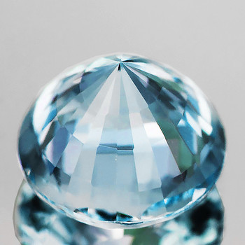 6.30 mm Round {1.00ct} Fire Luster Natural Blue Aquamarine [Flawless-VVS]