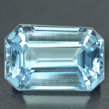 9x6 mm Octagon {2.65ct} Fire Luster Natural Top Blue Aquamarine [Flawless-VVS]