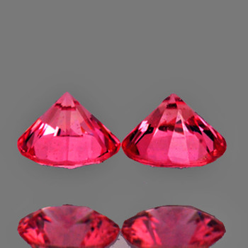 4.00 mm Round Machine Cut 2 pcs Natural Red Pink Mogok Spinel [VVS]