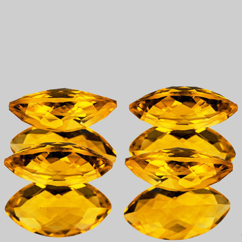 10x5 mm Marquise Checker 4 pcs Fire Luster Natural Golden Yellow Citrine [Flawless-VVS]