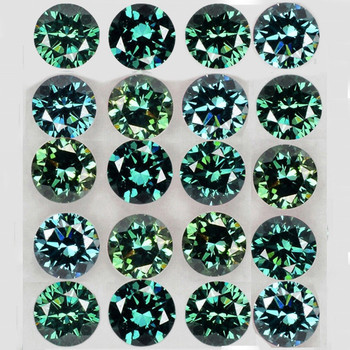 2.00 mm Round 20 pcs Superb Brilliancy Natural Blue Green Sapphire [Flawless-VVS]-AAA Grade