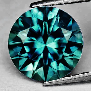 4.50 mm Round {0.45ct}Superb Luster Natural Blue Green Sapphire [Flawless-VVS]
