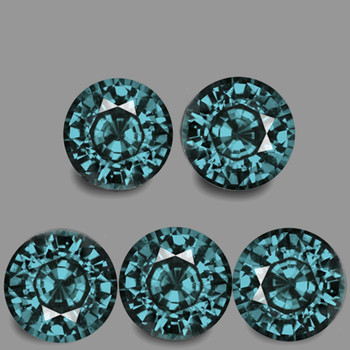 3.70 mm Round 5 pcs Sparkling Natural Green Blue Sapphire [Flawless-VVS]-AAA Grade