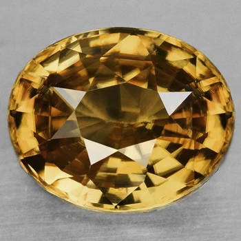8x6.5 mm Oval {2.35ct} Top Fire Natural Unheated Golden Zircon [Flawless-VVS]