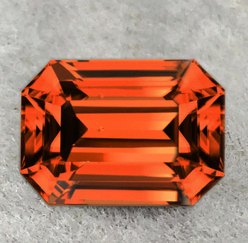 9x6.5 mm Octagon {3.42ct} Top Fire Natural Unheated Intense Orange Zircon [Flawless-VVS]