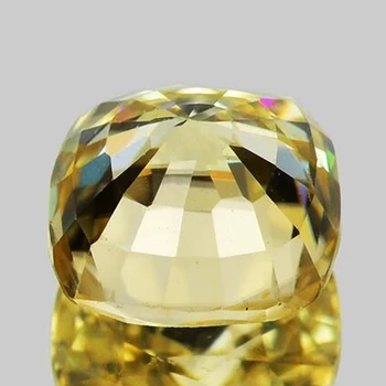 6.70 mm Cushion {1.85ct} Top Fire Natural Rainbow Flashes Golden Zircon [Flawless-VVS]