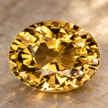 8.5x6.5 mm Oval {2.35ct} Top Fire Natural Golden Zircon [Flawless-VVS]
