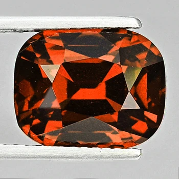 8x7 mm Cushion {3.00ct} Top Fire Natural Unheated Orange Zircon [Flawless-VVS]
