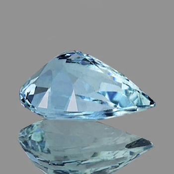 9x6 mm Pear 0.95ct Natural Brilliant Blue Aquamarine [Flawless-VVS]