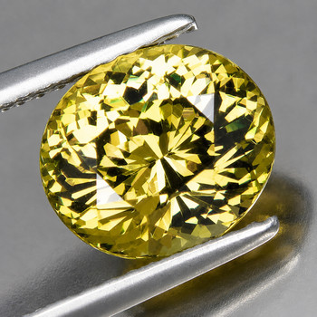 9.5x7.5 mm Oval {3.16ct} Superb Fire Natural Unheated Golden Zircon [Flawless-VVS]