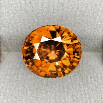 9x8 mm Oval {3.68ct} Top Fire Natural Rainbow Flashes Champagne Zircon [Flawless-VVS]