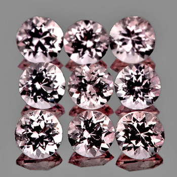3.50 mm Round 9 pcs Fire Luster Natural Golden Pink Morganite [Flawless-VVS]