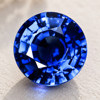 4.70 mm Round 0.48ct Superb Luster Natural Bi-Color Royal Blue Sapphire [Flawless-VVS]