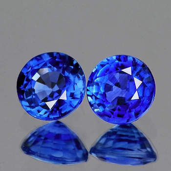 4.30 mm Round 2pcs {0.92ct} Superb Luster Natural Top Color CornFlower Blue Sapphire [Flawless-VVS]