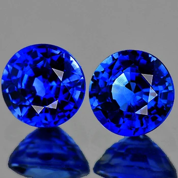 3.80 mm Round 2pcs Superb Luster Natural Top Color Royal Blue Sapphire [Flawless-VVS]