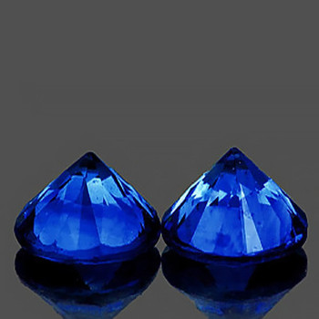 4.30 mm Round 2 pieces Top Luster Natural Intense Blue Sapphire [Flawless-VVS]