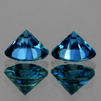4.20 mm Round 2pcs AAA Fire Luster Natural Green Blue Sapphire [Flawless-VVS]-Top Grade