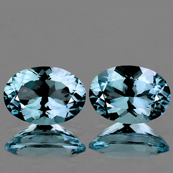 7x5 mm Oval 2 pcs AAA Fire Luster Natural Brilliant Santa Maria Blue Aquamarine [Flawless-VVS]