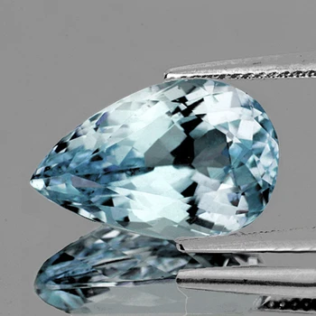 13x8 mm Pear {3.30ct} Top Luster Natural Sky Blue Aquamarine [Flawless-VVS]