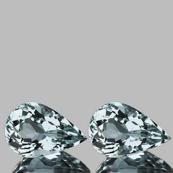 12x8 mm Pear 2 pieces Superb Brilliancy Natural Sky Blue Aquamarine [Flawless-VVS]