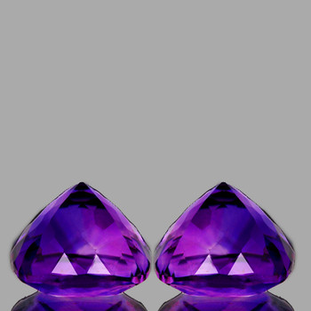 10.00 mm Cushion 2 pcs AAA Fire Luster Natural Intense Purple Amethyst [Flawless-VVS]
