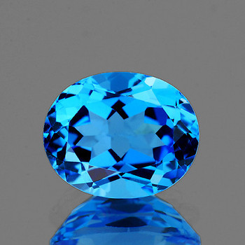 11x9 mm Oval {4.45cts} Top Luster Natural Brilliant Swiss Blue Topaz [Flawless-VVS]