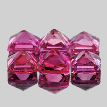 2.80 mm Square Princess 6 pcs AAA Luster Natural Intense Purple Pink Sapphire [Flawless-VVS]