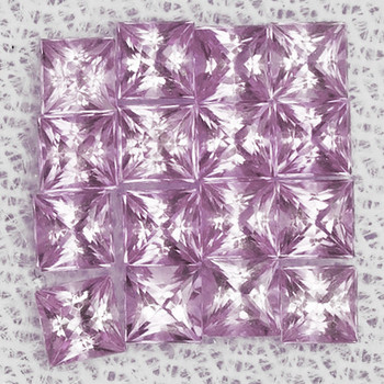 1.80 mm Square Princess 20 pcs AAA Luster Natural Light Pink Sapphire [Flawless-VVS]