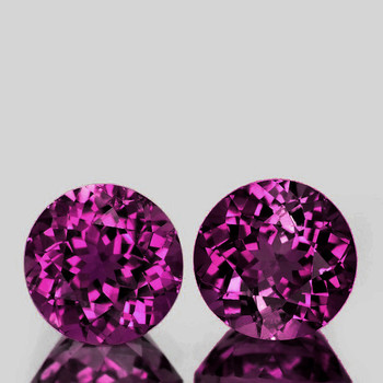 5.00 mm Round 2 pcs AAA Fire Natural Intense Pink Purple Rhodolite Garnet [Flawless-VVS]