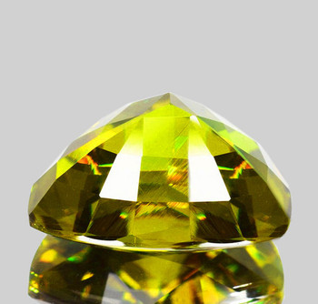 6.50 mm Trillion 0.95cts Superb Luster Rainbow Spark Natural Canary Yellow Sphene [VVS]