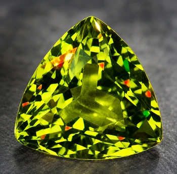 6.50 mm Trillion 0.95cts Superb Luster Rainbow Spark Natural Canary Yellow Sphene [VVS]