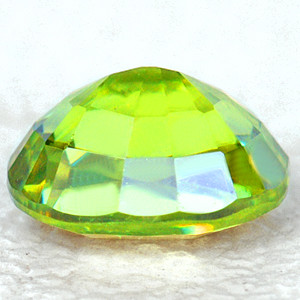 6.5x5.5 mm Oval 0.95ct Superb Luster Rainbow Spark Natural Canary Green Sphene [VS]