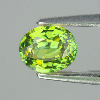 6x5 mm Oval 0.60ct Superb Luster Rainbow Spark Natural Canary Green Sphene [VVS]