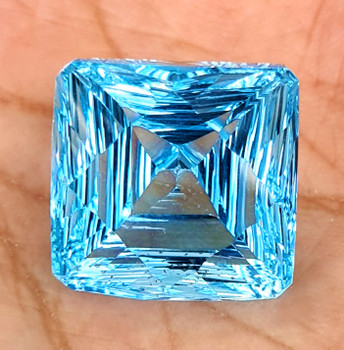 17.50 mm Octagon Concave {39.10cts} Lustrous Natural Swiss Blue Topaz [Flawless-VVS]