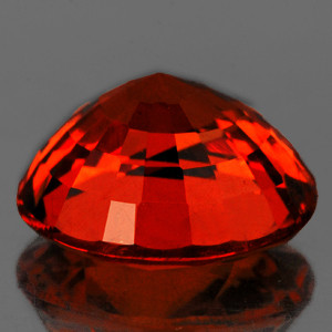 7.30 mm Round {1.78cts} Fire Luster Natural Intense Orange Rhodolite Garnet [Flawless-VVS]