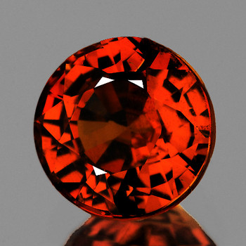 7.30 mm Round {1.78cts} Fire Luster Natural Intense Orange Rhodolite Garnet [Flawless-VVS]
