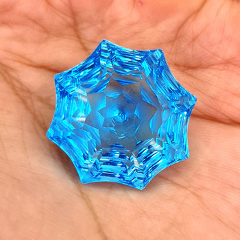 23.00 mm Fancy Concave 55.00cts Superb Luster Natural Swiss Blue Topaz [Flawless-VVS]