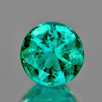 6.00 mm Round {0.90ct} Natural Brilliant Zambian Green Emerald [SI]